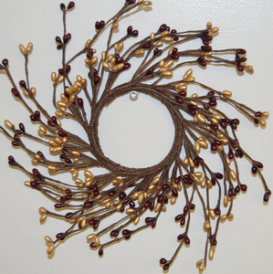 Mini Berry Burgundy & Gold 2.25" Candle Ring